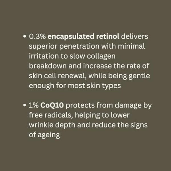 House of Serums No.1 | Premium Retinol Serum 0.3% for Face with 1% Coenzyme Q10 30ml | Anti-Aging Night Skincare Serum | Fights Wrinkles + Blemishes | For Women and Men