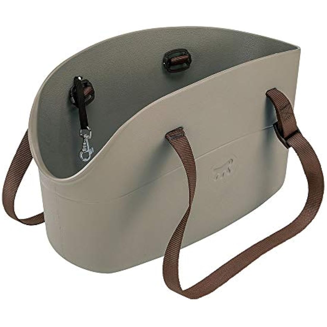 Ferplast Carrier bag for small dogs WITH-ME, EVA, Soft rubber plastic, washable, Adjustable handles, Safety belt included, 21.5 x 43.5 x h 27 cm Dove grey
