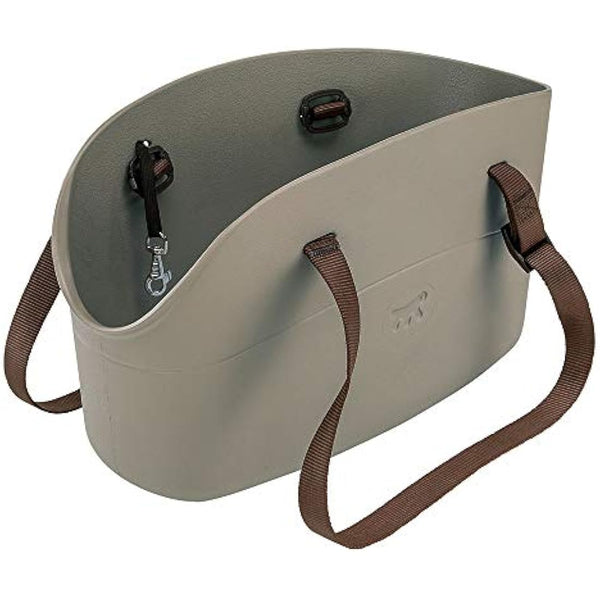 Ferplast Carrier bag for small dogs WITH-ME, EVA, Soft rubber plastic, washable, Adjustable handles, Safety belt included, 21.5 x 43.5 x h 27 cm Dove grey