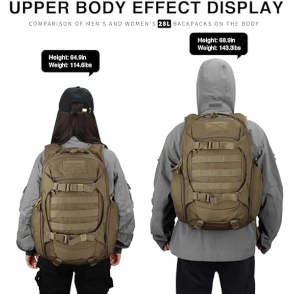 Mardingtop 28L Military Tactical Backpack Practical Rucksack for Men with Molle System Outdoor Hiking Backpack Army Backpack for Hiking, Traveling, Mountaining
