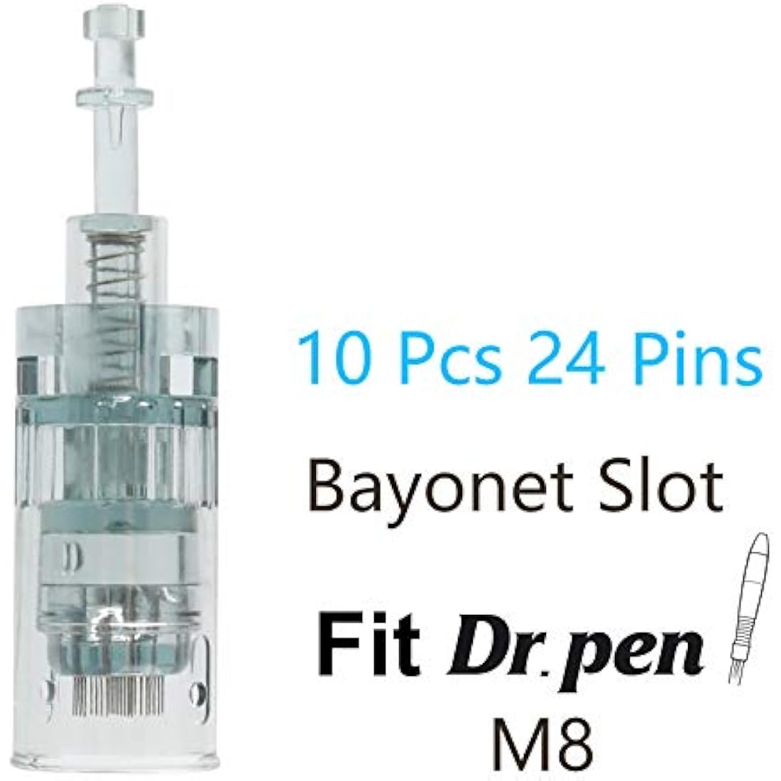 Dr. Pen Ultima M8 Microneedling Pen Original Replacement Cartridges 24 Pins, Compatible with Dr. Pen M7S and Angel Kiss M8 PRO Derma Pen, for Face Body Skin, 10 pcs/Pack