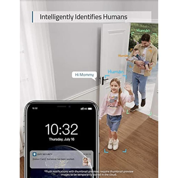 eufy security Solo IndoorCam C24, 2K Security Indoor Camera, Plug-in Camera with Wi-Fi, IP Camera, Human & Pet AI, Voice Assistant Compatibility, Night Vision, Two-Way Audio, HomeBase not Compatible