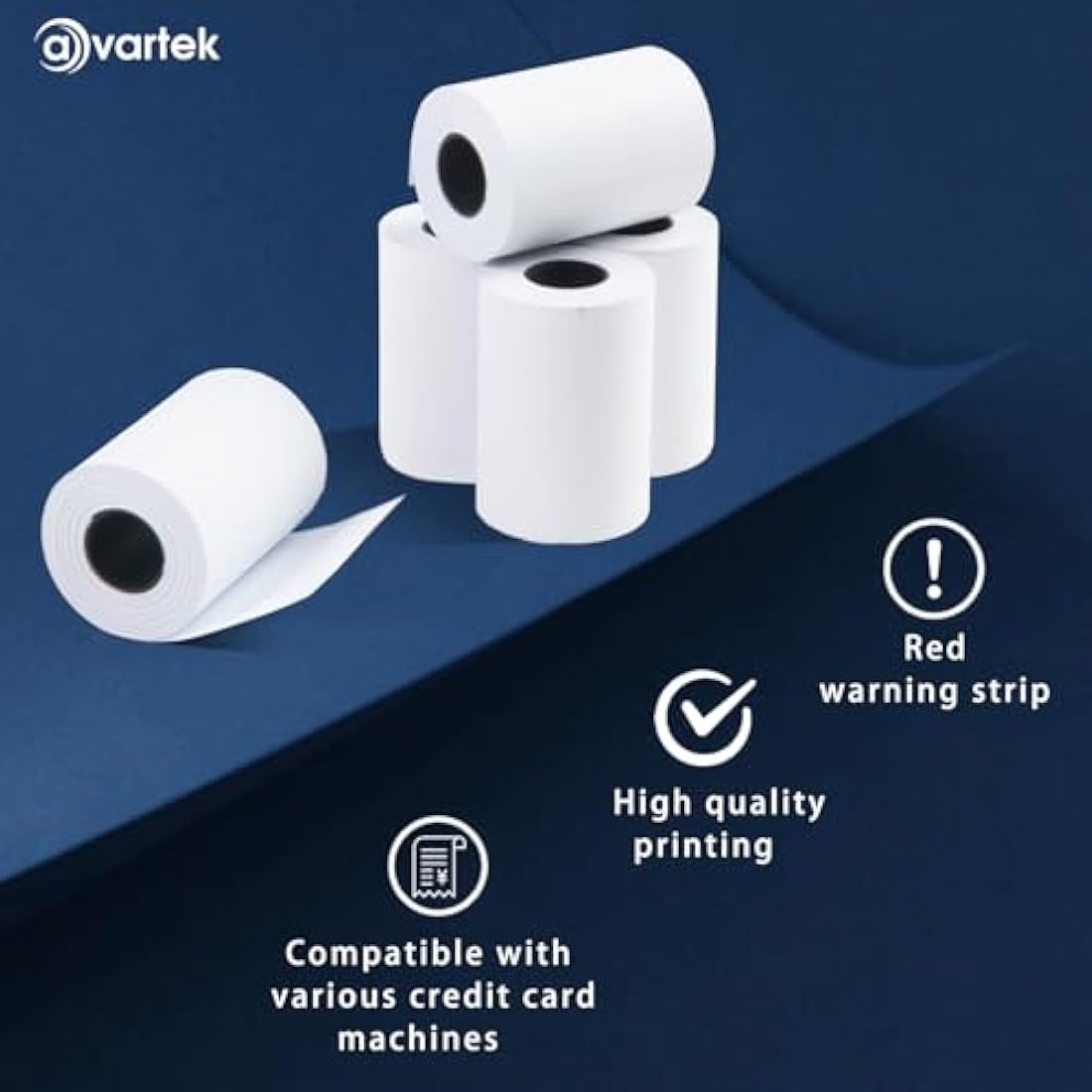 57 x 40mm Premium Thermal Paper Till Receipt Rolls for PDQ Credit Card Machine, POS, EPOS, Card Machines, Barclaycard, Verifone, Ingenico, Sagem, Spire, Pax, Worldpay [Pack of 200] - AVARTEK