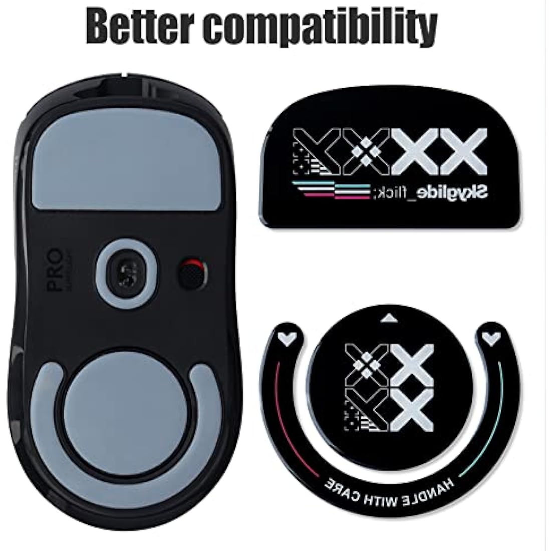 JakeTsai Smoothest Mouse Feet Made of Ultra Flawless Glass, Ultra Fast and Smooth Professional Mouse Upgrade Kit Compatible with Logitech G Pro X Ultralight Gaming Mouse