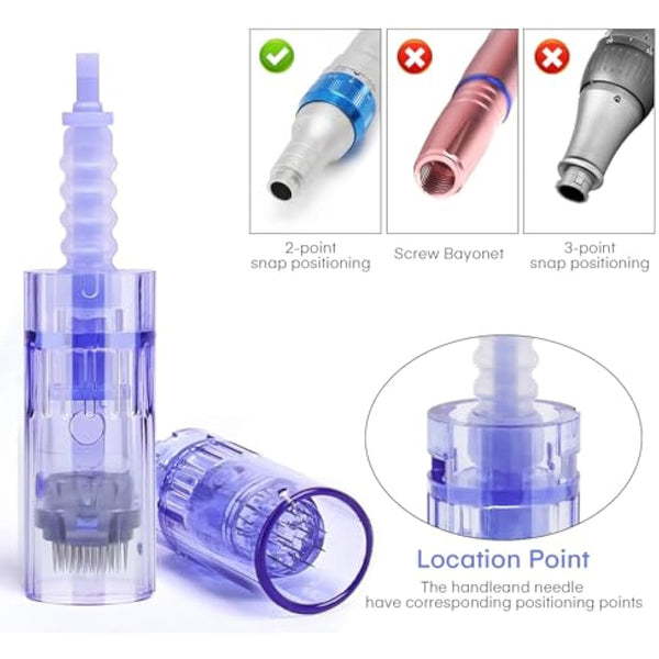 20 Pieces 12 pin Needle Cartridge for Dr.pen A6, Mysweety Microneedles for Electric Derma Microneedle Stamp Pen