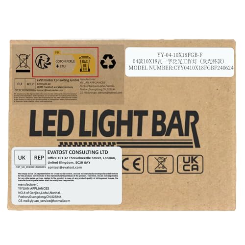 RIGIDON 2 Pcs Led Work Light Bar, 6 inch 18W Flood Beam, 12V 24V Driving Lights Lamp for Car Off road Boat Truck 4x4 SUV ATV Tractors Excavator, 6000K White, Fog Lamp