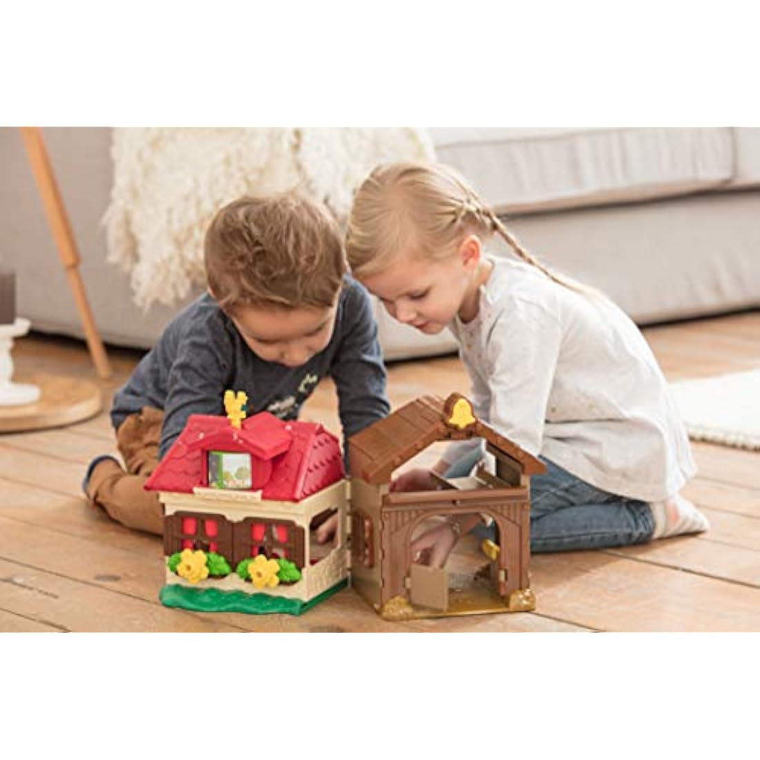 Dickie Toys 203818000 Happy Farm House Farm Set for Children from 1 Year with Tractor with Animals, Light & Sound, Multi-Colour