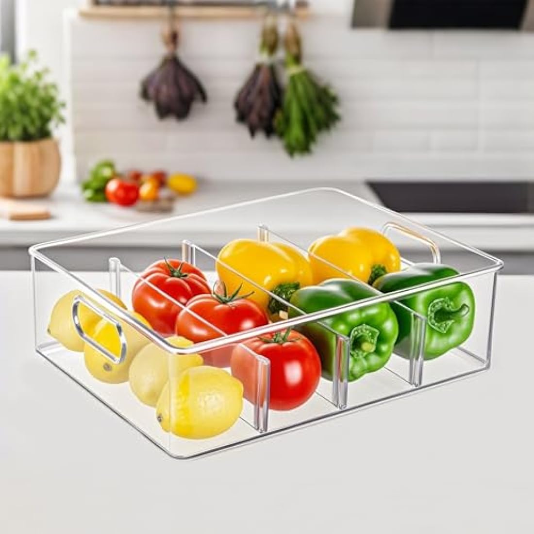 Abiudeng Fridge Drawer Kitchen Storage Organisation Cupboard Organiser with Pullout Drawer Stackable Fridge Organizer Set BPA free Clear Pantry Storage for Freezer-L