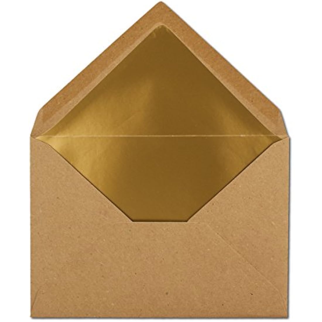 Envelopes DIN C6-114 x 162 mm â€“ 11.4 x 16.2 cm, wet adhesive, gold-silver metallic lining 100 Umschläge Kraftpapier Braun | Gold