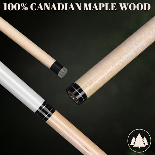 Aklot Pool Cue, Heavy Hitter Jump Break Cue 23-25oz 1 Pool Stick 14mm Bakelite Tip for Explosive Breaks and Effortless Jumps White