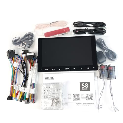 ATOTO S8MS 9" QLED 1280*720 Android Double Din Car Stereo, Built-in 4G LTE, Wireless Android Auto & Wireless CarPlay In Dash Video Receivers, GPS Tracking, 4G+32G, Dual Bluetooth, LRV, SCVC,S8G2094MS