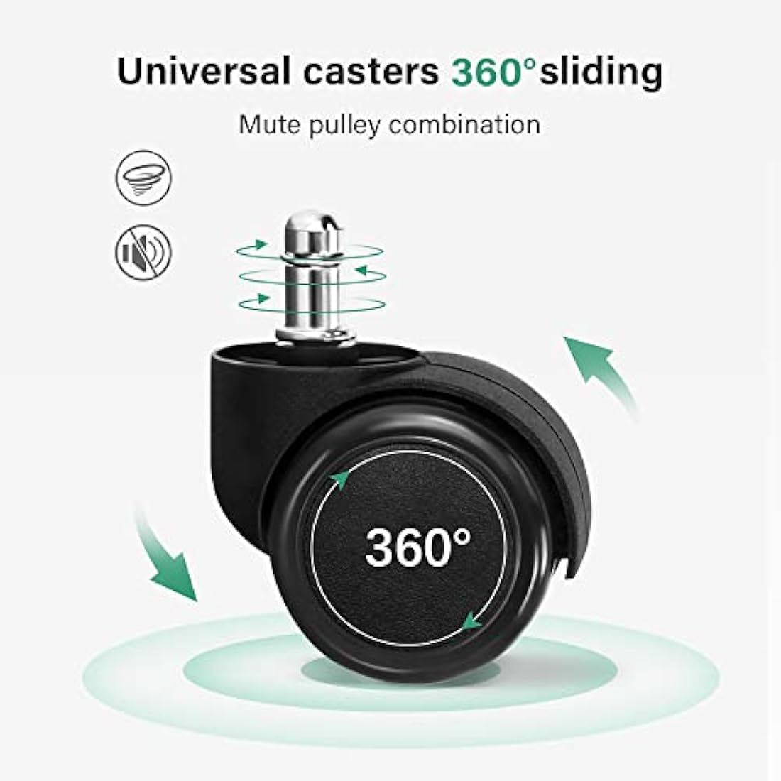 FURWOO Roller Seat PU Leather Low Round Rolling Floor Stool with Universal Caster Wheels for Home Fitness Sport Pedicure Stool, H：25.5cm(White)