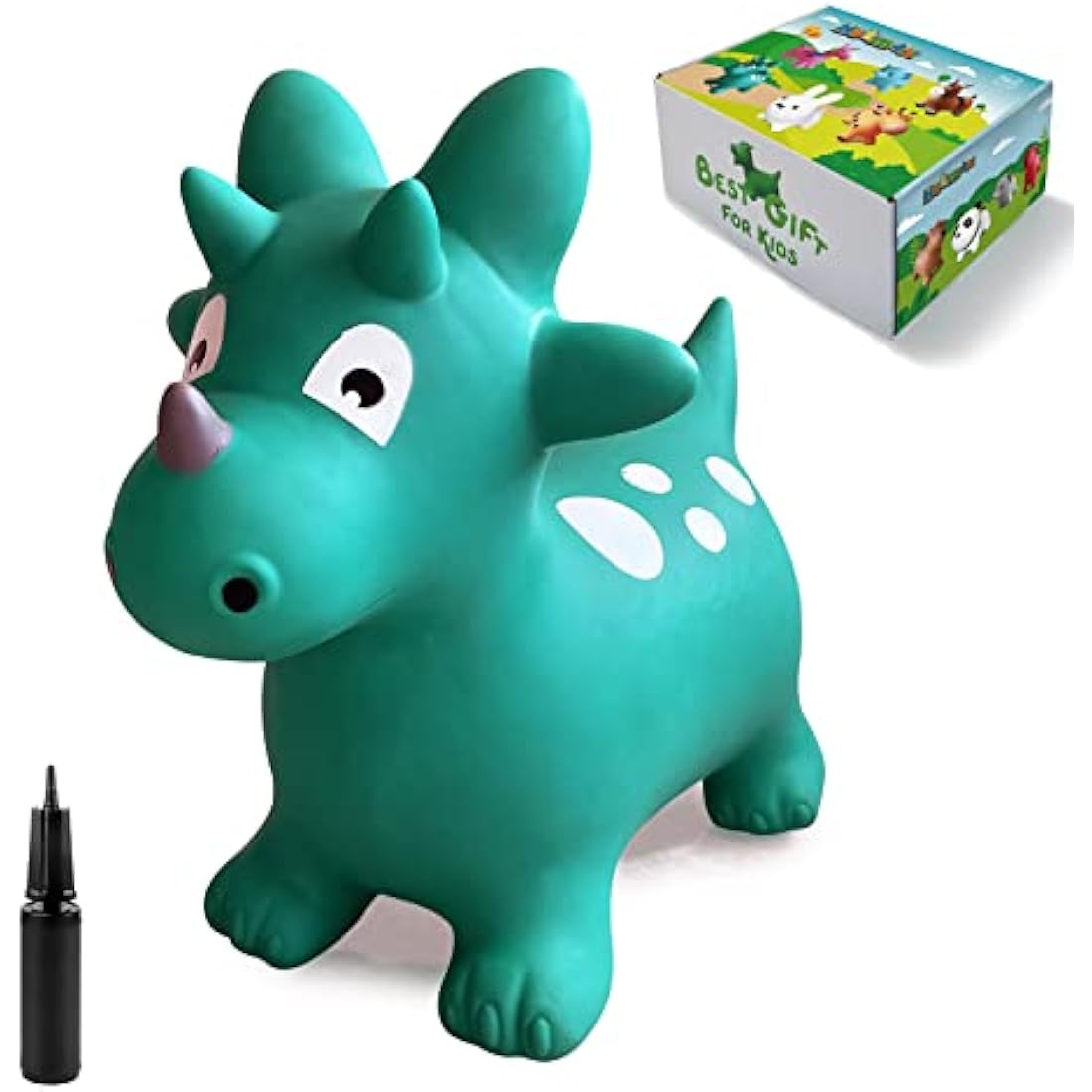 HotMax Bouncy Horse, Inflatable Bouncy Animals Hopper for Toddlers, Ride on Jumping Toys for kids, Girl or Boy Birthday Gift (triceratops)
