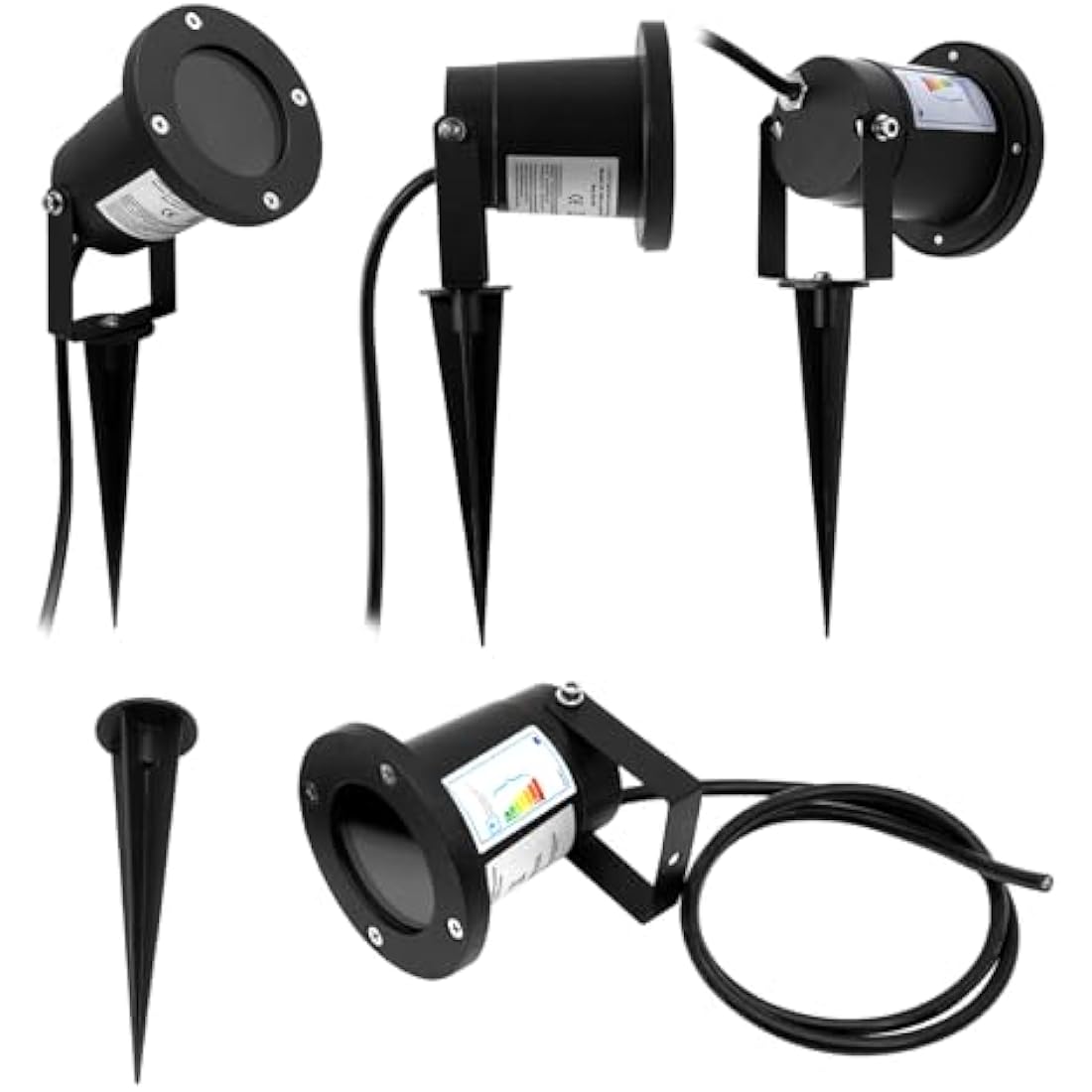Wondlumi 4X Garden Spike Lights, Upgraded GU10 Spot Light Mains Powered 240V Landscape Spotlights IP65 Waterproof Outdoor Garden Uplights for Pathway Yard Patio, No Bulbs