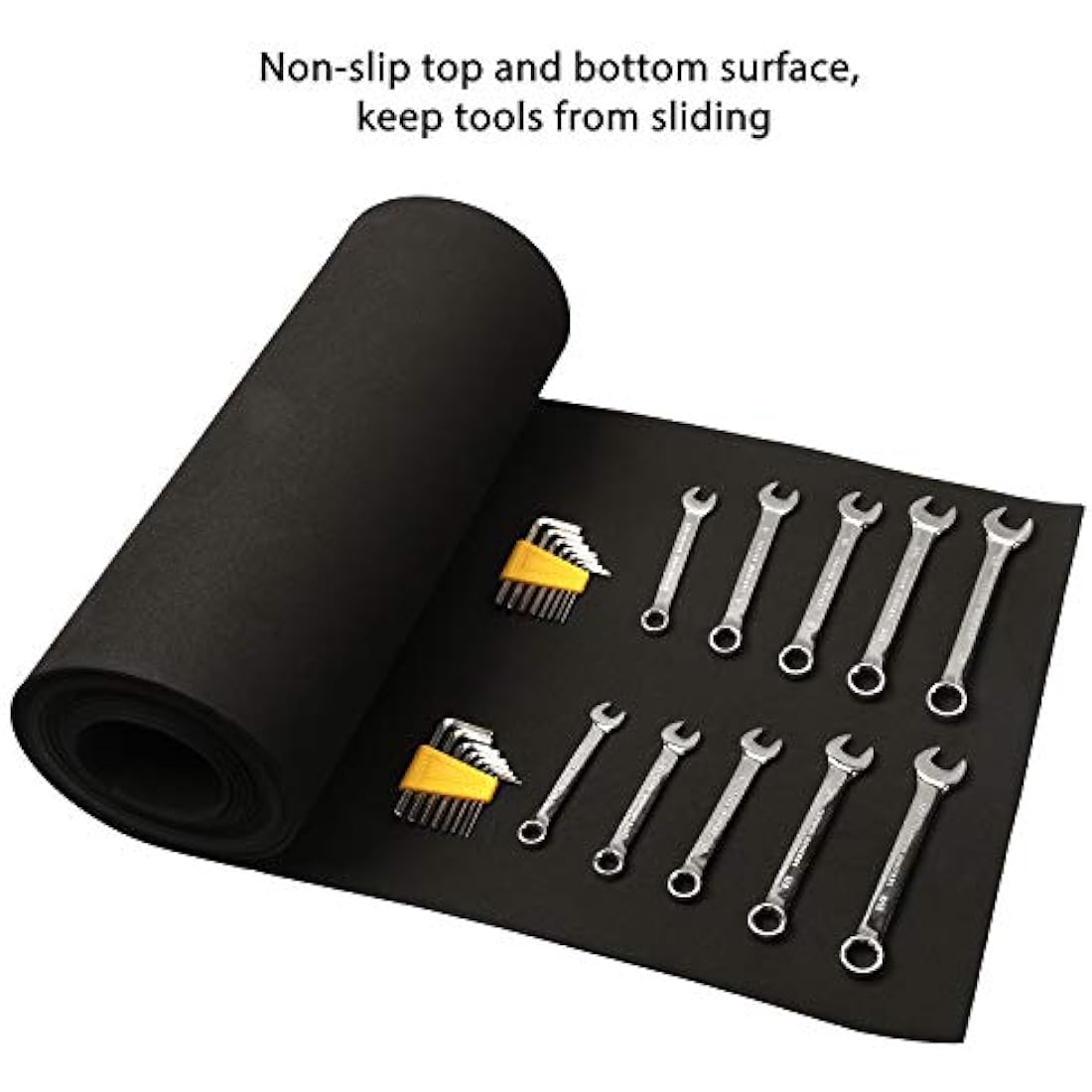 CASOMAN Professional Tool Box Liner, Toolbox Drawer Line - 16 inch(wide) x 16 feet (long), Non Slip Matting Roll, Black