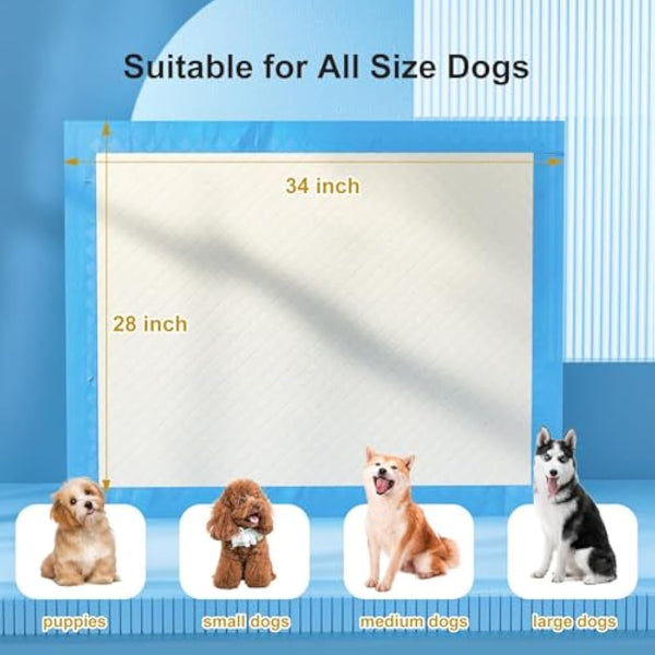 Gardner Pet Extra Large Puppy Pads 70x85cm, Ultra Absorbent Thicker Puppy Training Pads, 6 Layers of Leak-proof, Edge-Wrapping, Fast Drying, Suitable for Dogs, Cats, Rabbits (50 Pack, Blue)