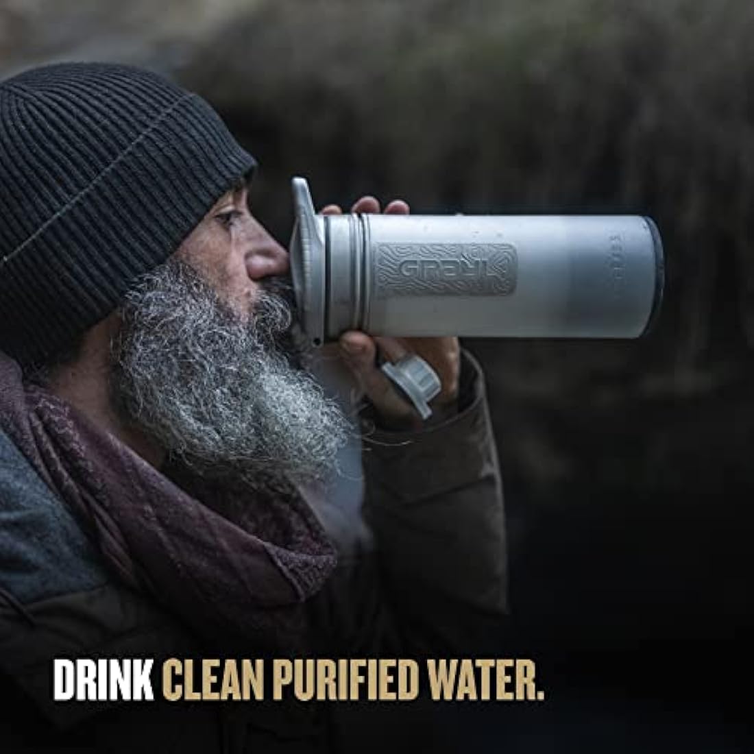 Grayl GeoPress Water Purifier Bottle - Peak White