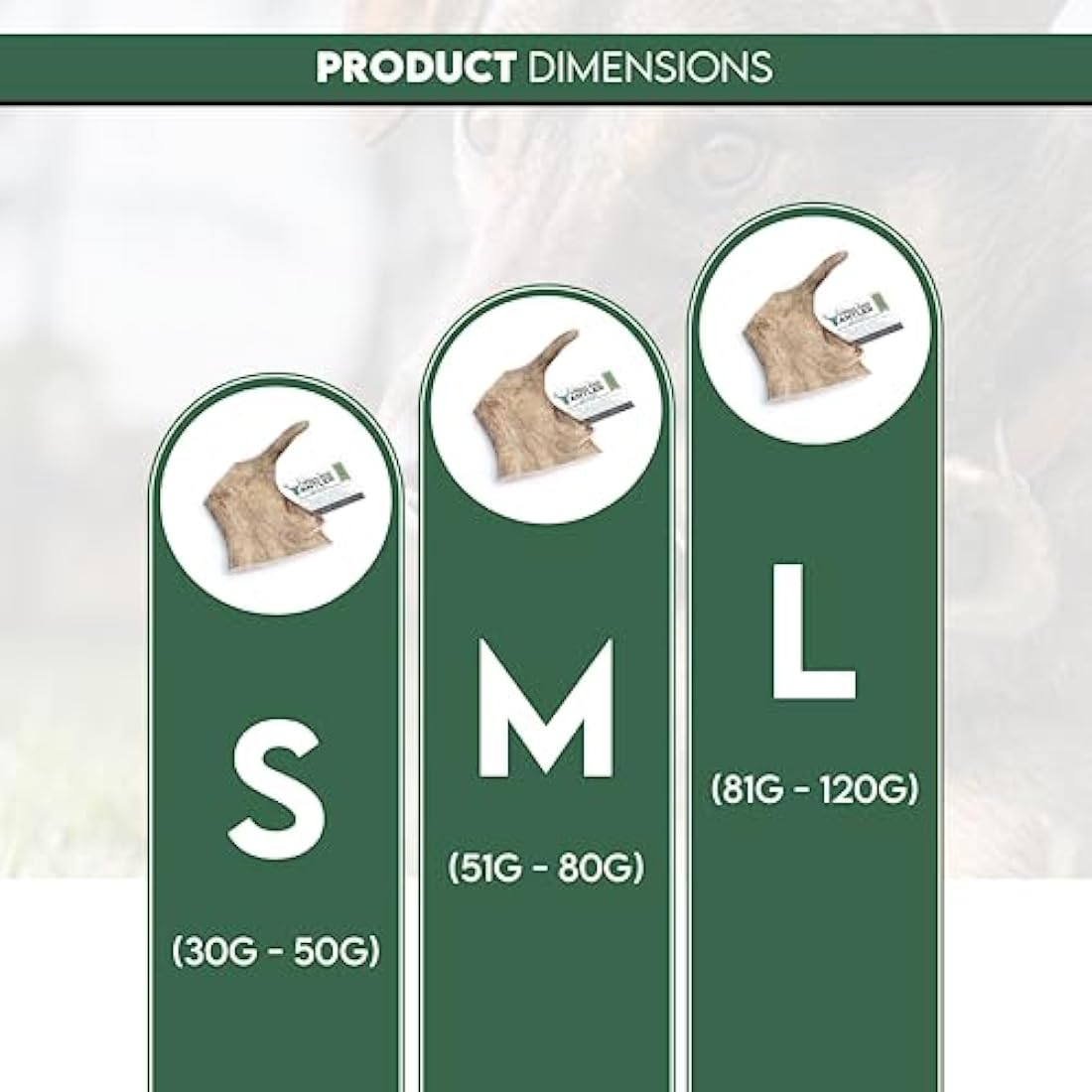 Highland Antler - Natural Fallow Antler Dog Chew. Pack of 1x Large (150g - 220g) Naturally Shed Fallow Deer Antler, Long Lasting Dog Chew Bone With Calcium And Minerals (Shape may vary)