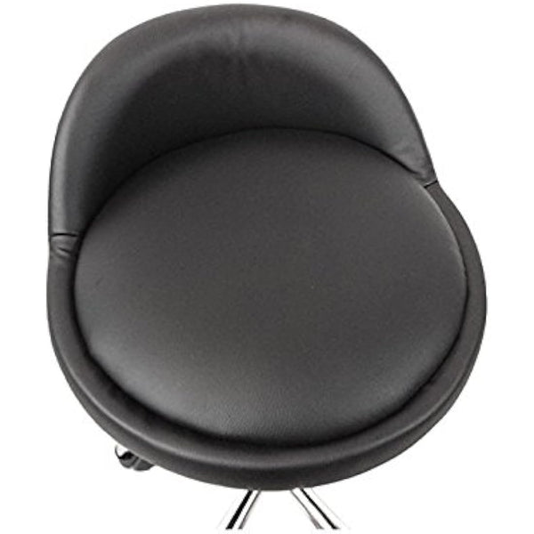 display4top Black Adjustable Swivel Rolling Cushion Tattoo Massage Hydraulic Salon Stool with Back,5 Wheels