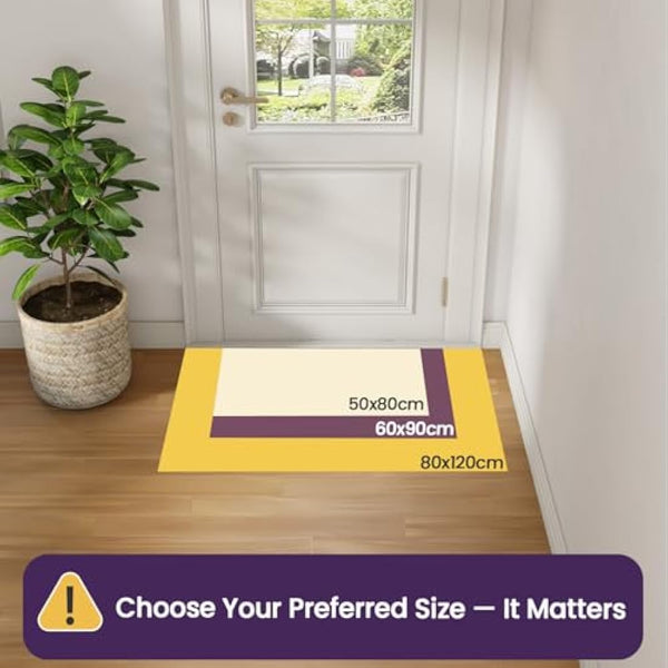 DEXI Dirt Trapper Door Mat Indoor, Non-slip Doormats Inside, Machine Washable, Super Absorbent Entrance Mats Soft Floor Carpet Rug, 60 x 90 cm, Black-Grey