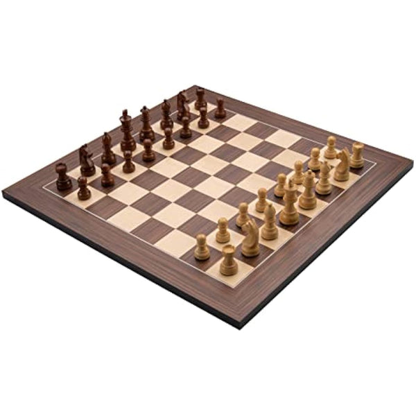Engelhart - 170493 - Luxury inlaid Wooden Chess Set - Chessboard Maple and/or Walnut + Chess pieces in Wodden Case (50 cm, Brown)
