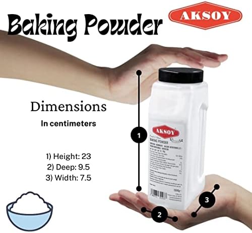 Aksoy Double Acting Baking Powder 1KG | All-Purpose Leavening Agent for Cooking and Baked Goods, Desserts, Breads, & Cake | Vegan | Airtight Bulk Container