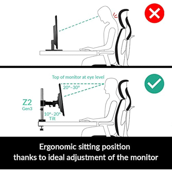 ARCTIC Z2 (Gen 3) - Double Monitor Arm, Monitor stand for up to 34"/35" Ultrawide, up to 15 kg (33 lbs) per Arm, USB Hub, Easy Monitor Adjustment, Flexible - Matt black