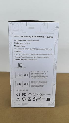 Upgraded HY320 Android 13 Smart Projector 4K Netflix Official, 320 ANSI Projector with WiFi Bluetooth, 180° Rotatable, Auto Keystone, ChatGPT Voice Assistant Portable Video Projectors for Bedroom