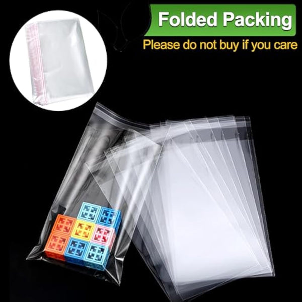 A3 Clear Self-adhesive Cello Bags - 100 Packs, 30.5x42cm Self-sealing Cellophane Display Bags, Food Safe, OPP for Prints, Cookies, Cards, Envelopes, Pictures (12 x 16.5 Inches)