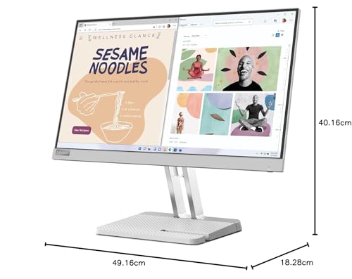 Lenovo L27i-4B 27 Inch PC Monitor | FHD, 1080p, 48-100Hz, IPS, 4ms, VGA and HDMI
