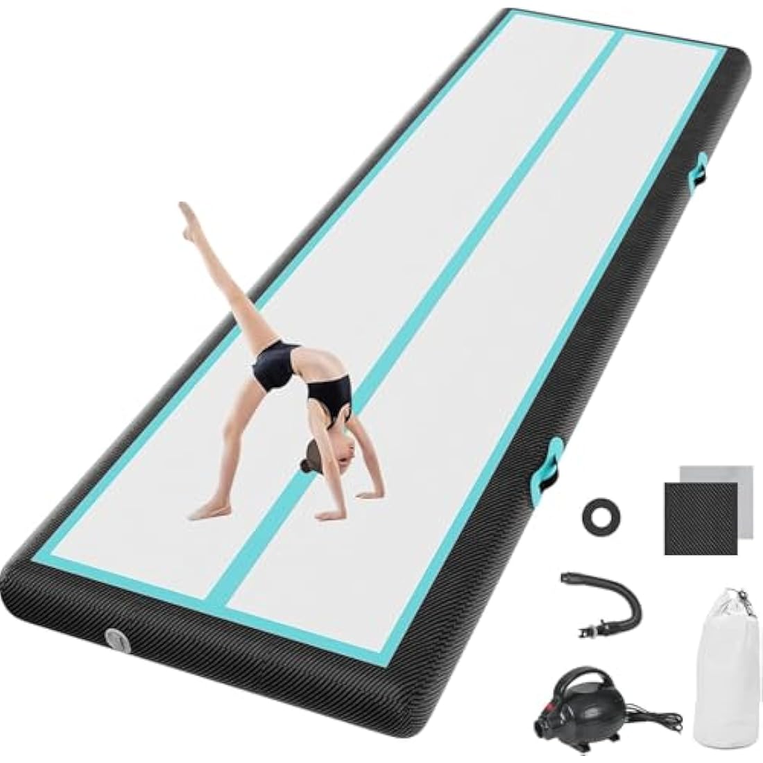 Inflatable Tumbling Gym Mat 10cm/20cm high 2M/3/4M/5M/6M/7M/8M/9M/10M/11M/12M Inflatable Air Gymnastics Mat Training Mats Gymnastics tumbling mat with Air Pump