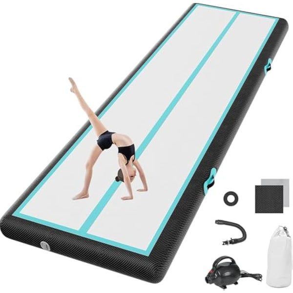 Inflatable Tumbling Gym Mat 10cm/20cm high 2M/3/4M/5M/6M/7M/8M/9M/10M/11M/12M Inflatable Air Gymnastics Mat Training Mats Gymnastics tumbling mat with Air Pump