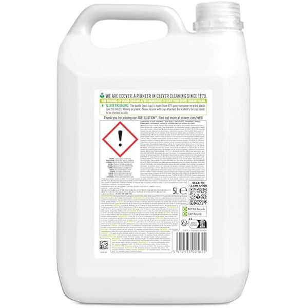 Ecover Washing Up Liquid Refill, Lemon & Aloe Vera, 5L