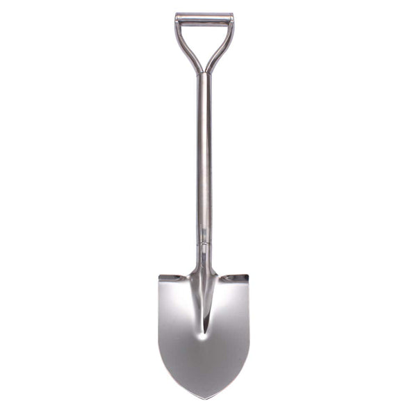 LUBAN Stainless Steel Shovel Length:80 Round Metal Shovel with D Handle Stainless Steel Spade Shovel Pointed Blade Gardening Camping Transplant