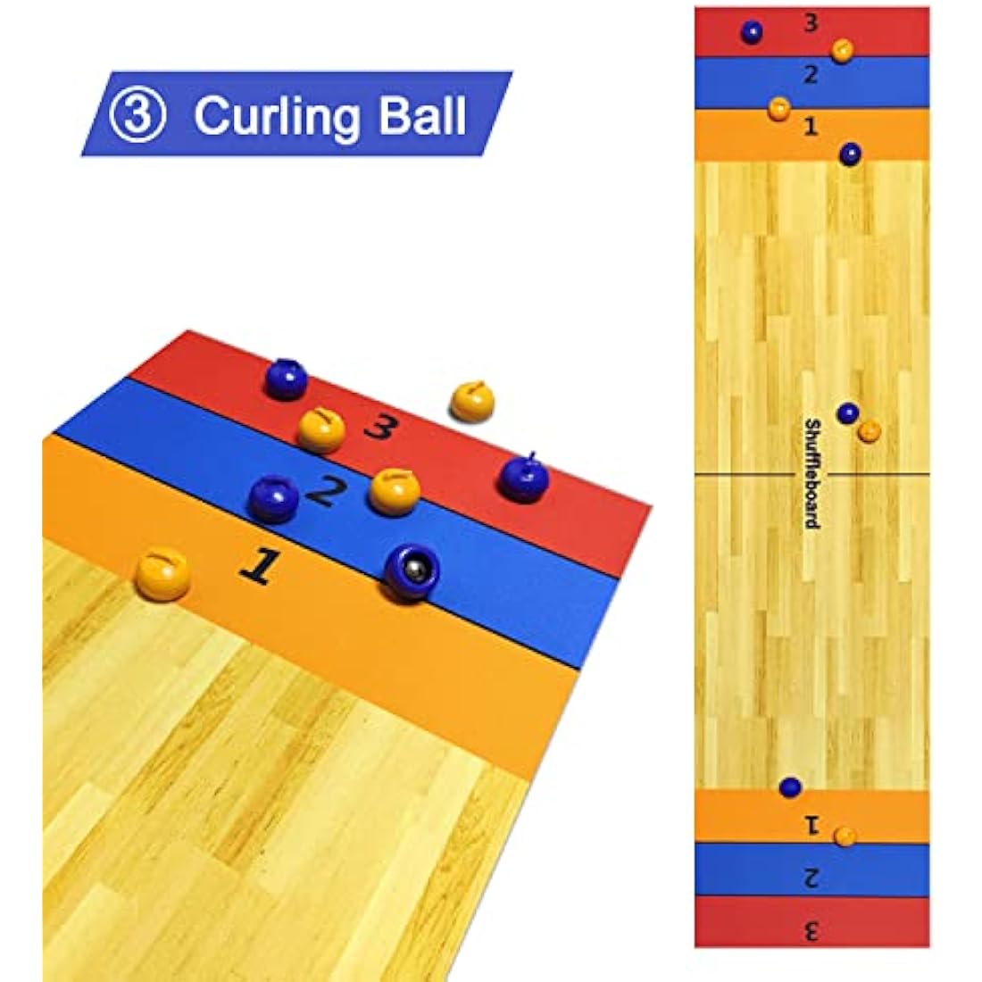 3 in 1 Tabletop Curling Game, Table Top Shuffleboards Curling Bowling,Tabletop Game Interactive Game for Kids & Adults Family Party Games