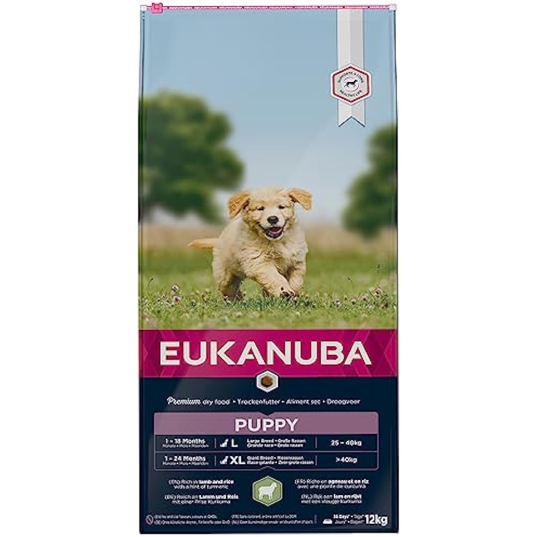 Eukanuba Complete Dry Dog Food for Puppy Large and Giant Breeds with Lamb and Rice 12 kg