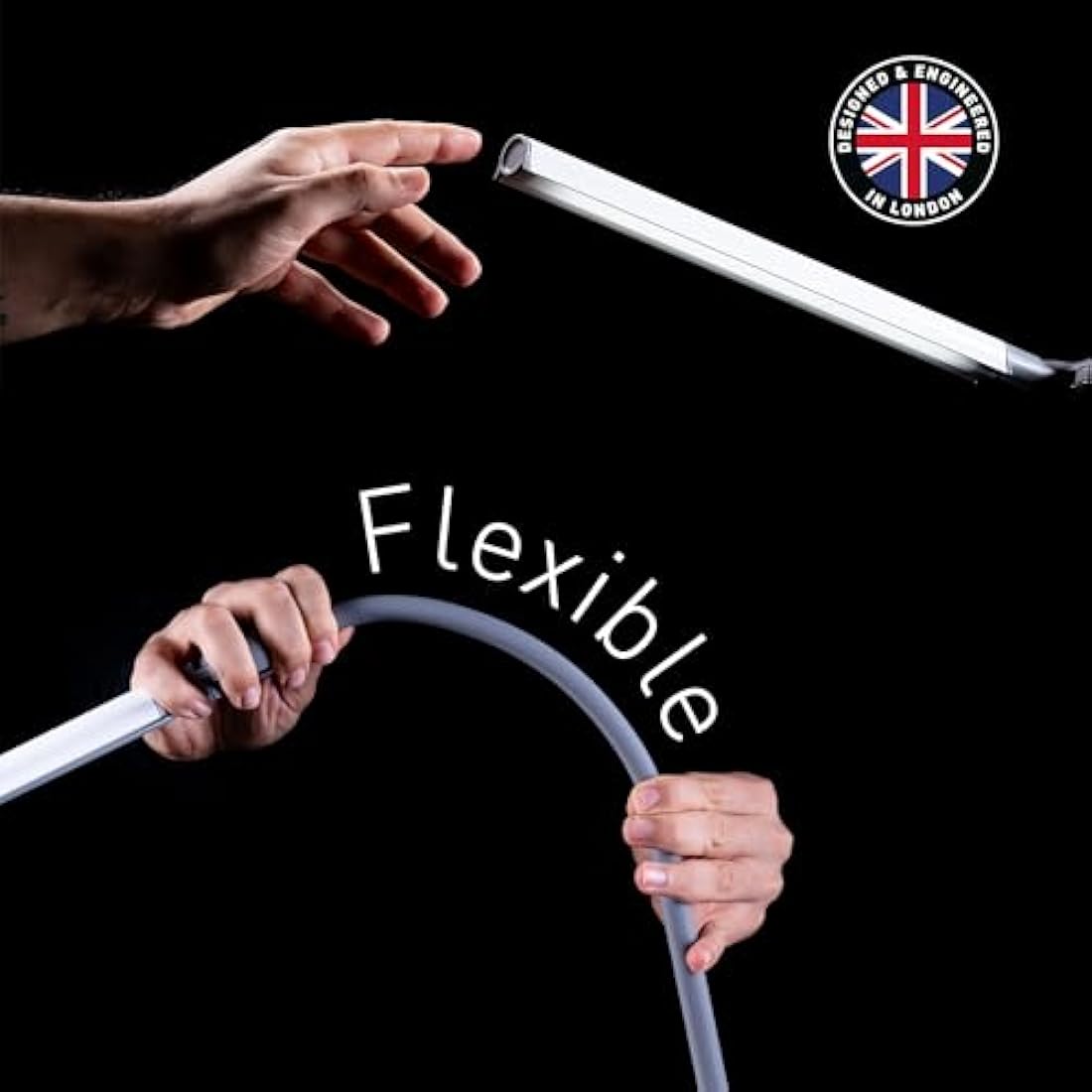 Daylight UnoPro Table - New, 6,000K LEDs, 1,150 Lux, 4 Brightness Levels, Anti-Glare Shade, Flexible Arm, Pivoting Head Joint - Ideal for Sewing, Reading, Crafts - White