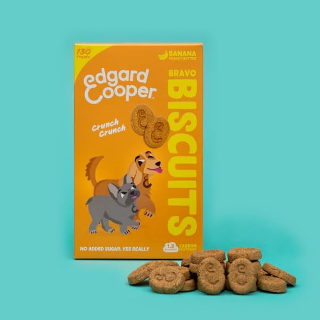 Edgard Cooper Natural Dog Treats - Banana Bravo Biscuits - (7 x 400g box), Grain Free, Plant-based Dog Treats, training treats packed with fresh fruit