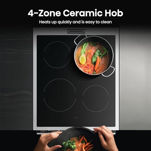 Hisense HDE3211BBUK 60cm Electric Cooker with Ceramic Hob-Black , A Rated Double Oven