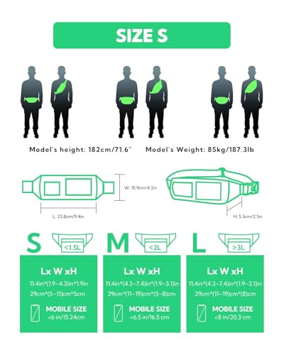 Waterfly Waist Bag Pack Slim Water Resistant Fanny Pack Travel Bum Bag Running Belt for Traveling Cycling Hiking Camping