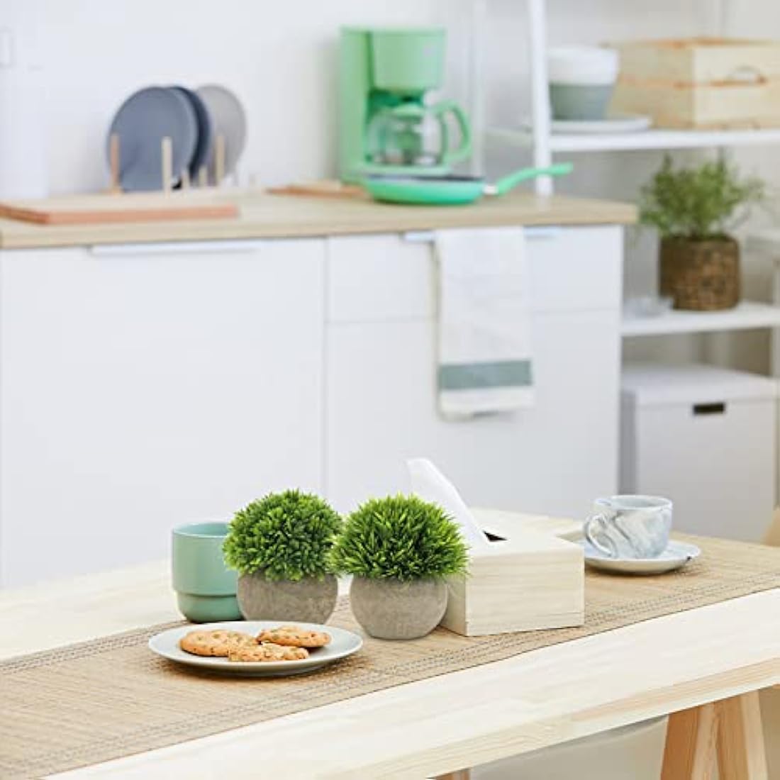 3 pcs Artificial Plant Small Decorative Plants in Pot, Mini Faux Plant Indoor, Lifelike Plastic Plant Potted for Home, Office, Desk, Kitchen, Bathroom, Desk and Table Decor