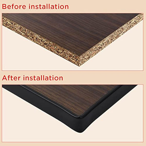 flintronic 5m*18mm U-Shape Flexible Furniture Edge Banding, Baby Safty Baby Edge Protector, Self Adhesive TPE Wood Edging Tape, DIY Furniture Edge Trim for Table, Cabinet, Furniture Restoration