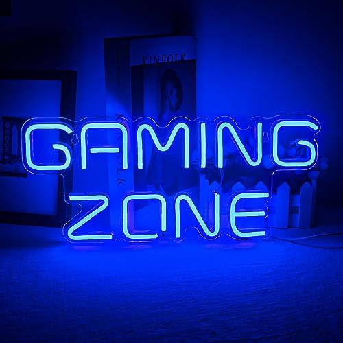 ineonlife Gaming Zone Neon Light Sign Blue LED Gaming Neon Sign for Wall Decor Letter Gaming Light for Game Room, Game Zone, Man Cave, Gifts for Gamers, Boys, Men