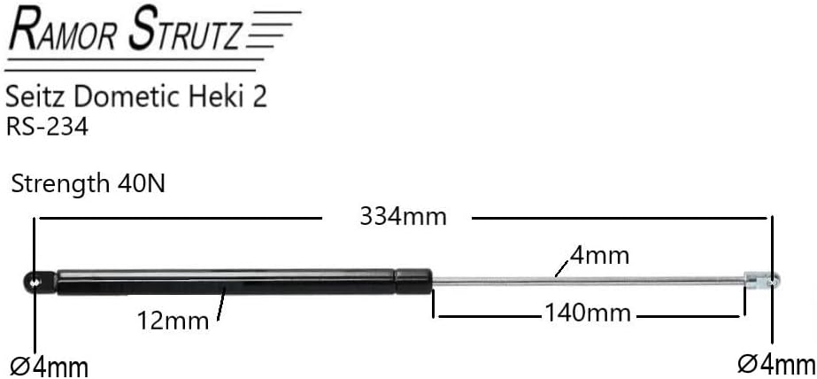 Ramor Strutz. Gas Spring Installation Kit Compatible with Seitz Dometic Heki 2 Rooflight. Skylight for Caravan or Motorhome Spares and Accessories.