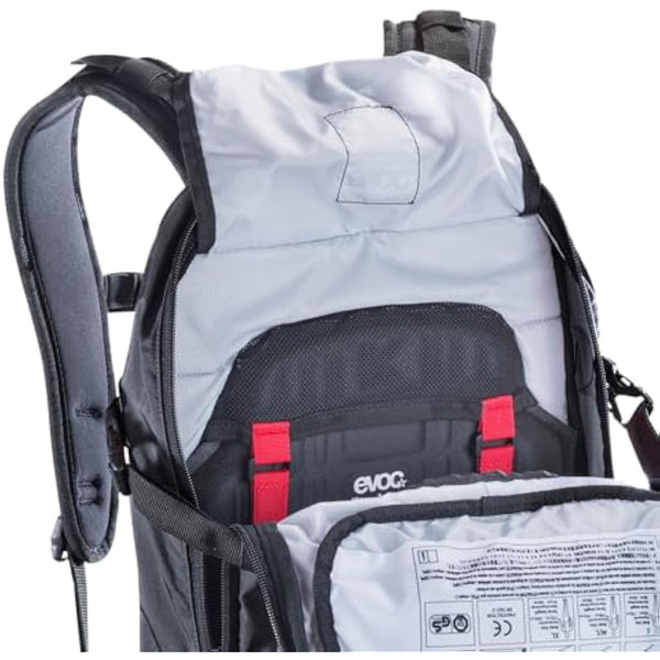 EVOC FR ENDURO BLACKLINE 16L Back Protector, Cycling backpack for Bike Tours & Trails (Size: S, LITESHIELD back protector TÜV/GS certified, ergonomic LITESHIELD SYSTEM AIR), Black