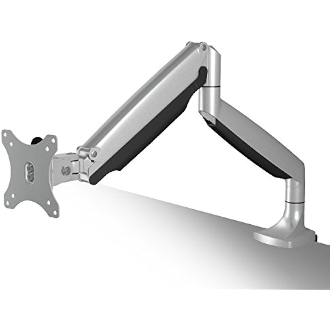 ICY BOX Monitor Mount for 1 Monitor up to 32 Inches (up to 9 kg, VESA 75 x 75/100 x 100), 2 Mounting Options, Swivel and Tilt, Cable Management, Ergonomic, Silver