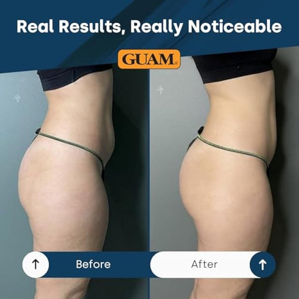 GUAM Seaweed Anti Cellulite Cream for Women with Vitamin E Caffeine and Maca Extract - 200ml Intensive Saline Reducing Night Treatment - Skin Tightening Cream Body Slimming, Firming & Draining Action