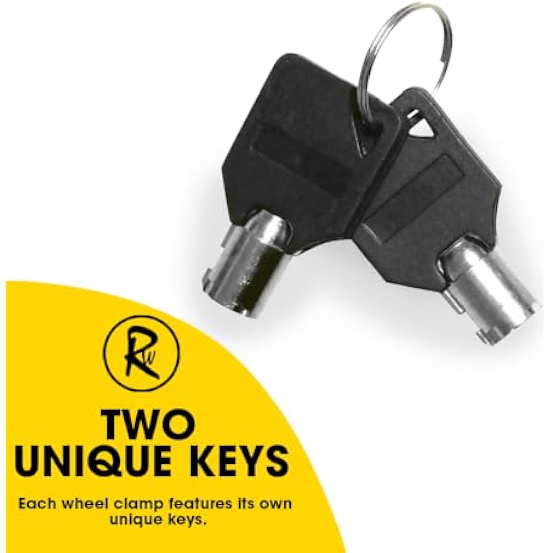 RocwooD Caravan Wheel Clamp Lock Heavy Duty Anti Theft Protection Trailer Security 2 Keys Car Motorhome Adjustable Tyre Claw Boot Weather Resistant Safety