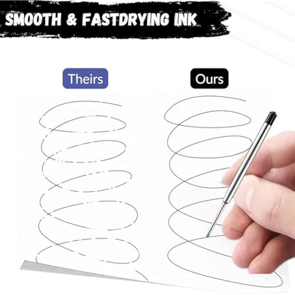 20 x Parker Pen Refills Black Ink, 9.9cm Long Black Jotter Refill Compatible with Parker Ballpoint Pens, Medium Size 0.7 Nib (20)