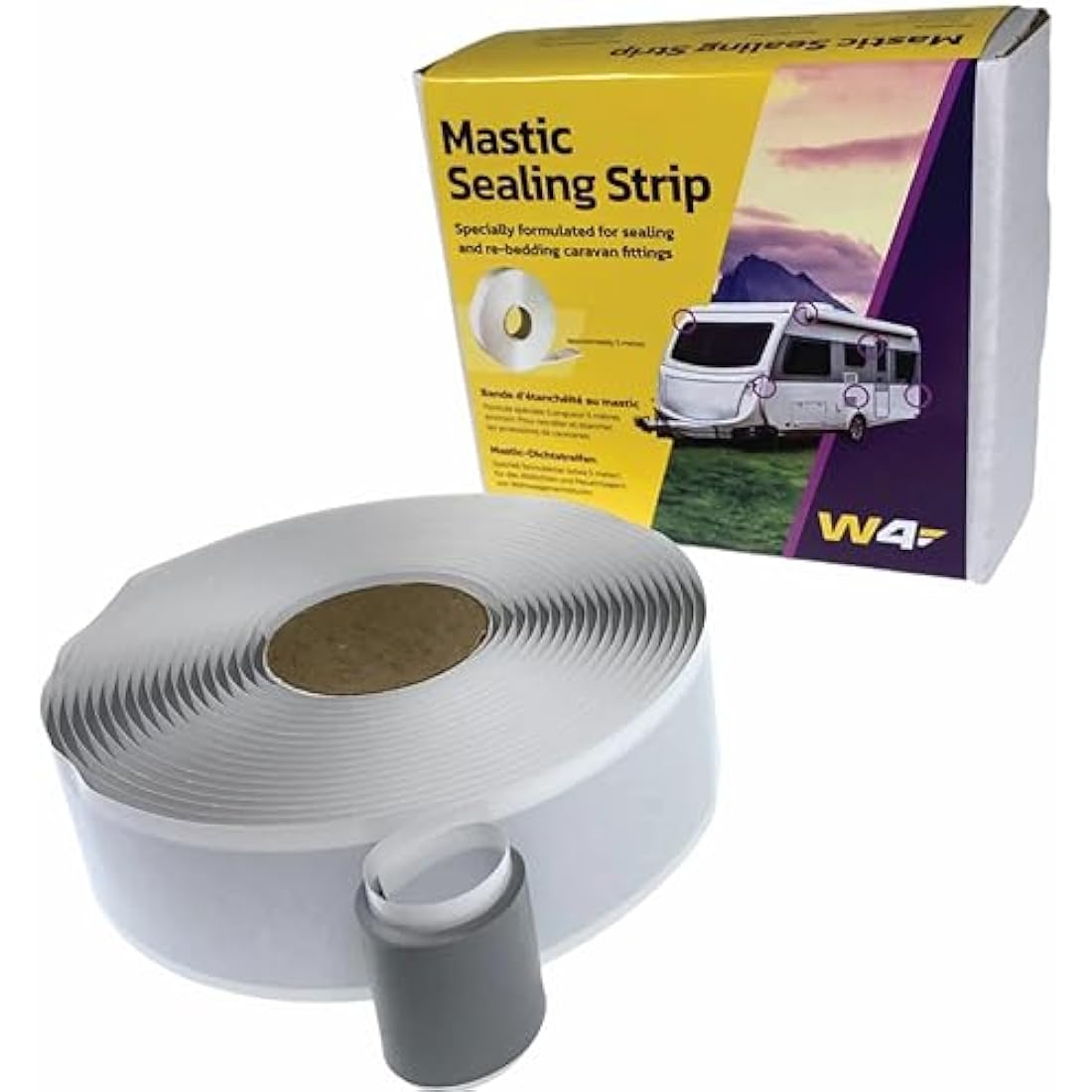 W4 Mastic Sealing Strip for Caravans & Motorhomesmm – Grey 32mm Weatherproof Sealant for Overlap Joints, Awning Rails, Roof-Lights, Window Surrounds & External Trims, Durable & Easy to Apply